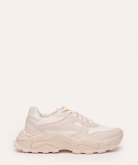 tênis casual chunky com recortes oneself off white 39 tênis casual chunky com recortes oneself off white 39