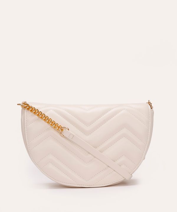 bolsa saddle matelasse com corrente off white UNICO