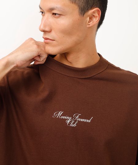 camiseta de algodão oversized moving forward club marrom G