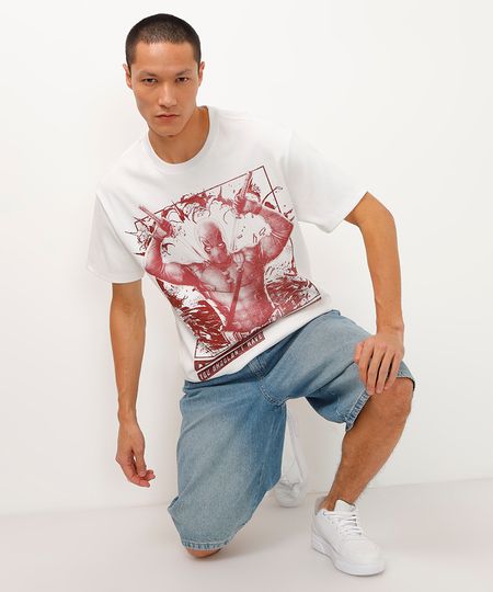 camiseta de algodão relaxed fit deadpool off white M camiseta de algodão relaxed fit deadpool off white M