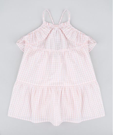 Vestido-Infantil-Estampado-Xadrez-Vichy-com-Babados-Rose-9182781-Rose_1