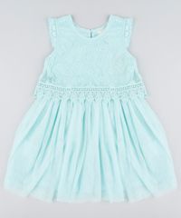 Vestido-Infantil-em-Tule-com-Renda-Sem-Manga-Verde-Claro-9203708-Verde_Claro_1