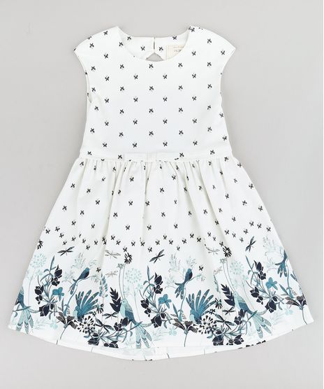 Vestido-Infantil-Estampado-de-Borboletas-com-Laco-e-Vazado-Sem-Manga-Off-White-9207230-Off_White_1