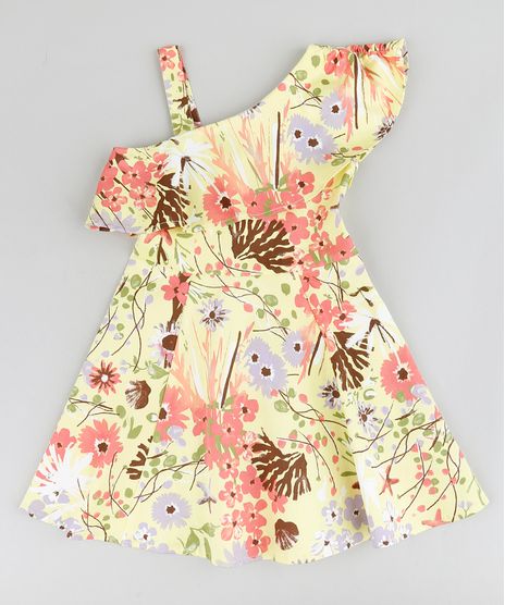 Vestido-Infantil-Evase-Um-Ombro-So-Estampado-Floral-com-Babado-Amarelo-9207227-Amarelo_1