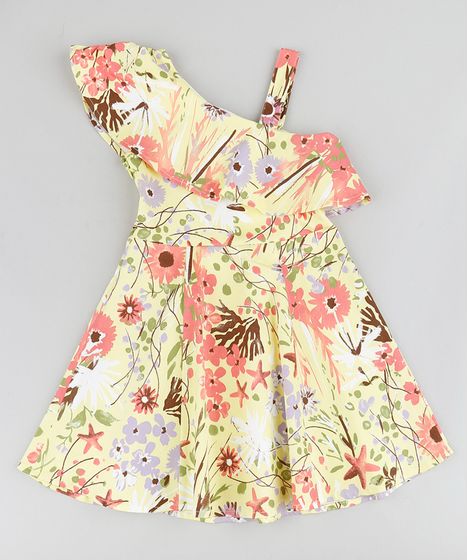 vestido infantil de um ombro só