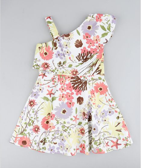 vestido infantil de um ombro só