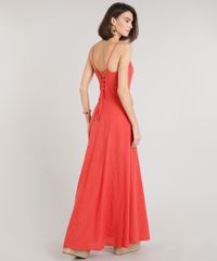 Vestido-Feminino-Longo-com-Lace-Up-Alcas-Finas-Decote-V-Coral-9201362-Coral_2
