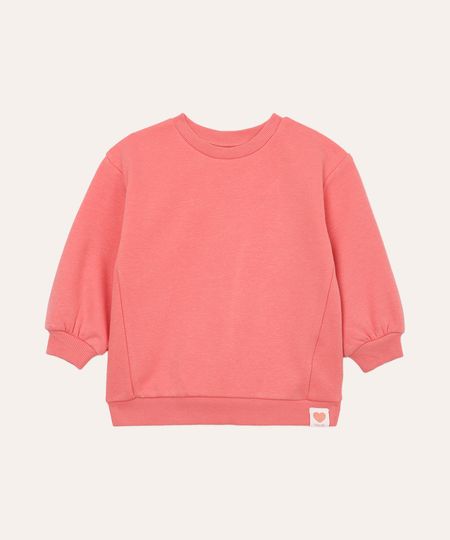 blusão de moletom manga longa infantil rosa 1