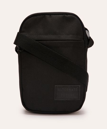 bolsa shoulder com zíper preta Único bolsa shoulder com zíper preta Único