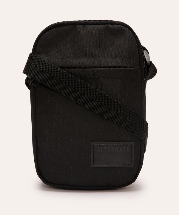 bolsa shoulder com zíper preta Único