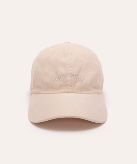 boné de sarja slow living aba curva bege Único