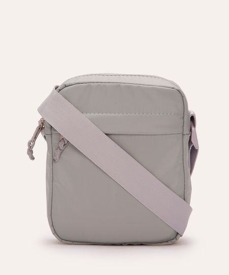 bolsa shoulder com bolso e alça regulável cinza UNICO bolsa shoulder com bolso e alça regulável cinza UNICO