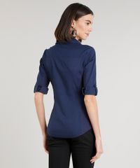 Camisa-Feminina-com-Recorte-Canelado-Manga-Curta-Azul-Marinho-9249440-Azul_Marinho_2