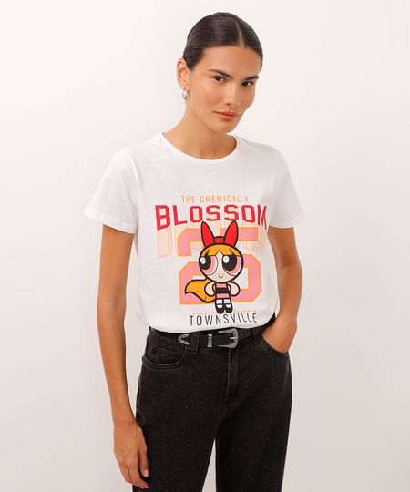 camiseta de algodão florzinha meninas super poderosas off white GG camiseta de algodão florzinha meninas super poderosas off white GG