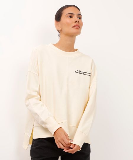 blusão de moletom com fenda in this present moment off white P blusão de moletom com fenda in this present moment off white P