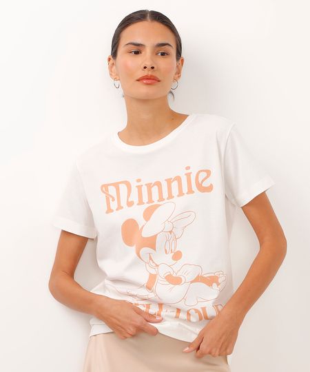 camiseta de algodão manga curta minnie off white PP camiseta de algodão manga curta minnie off white PP