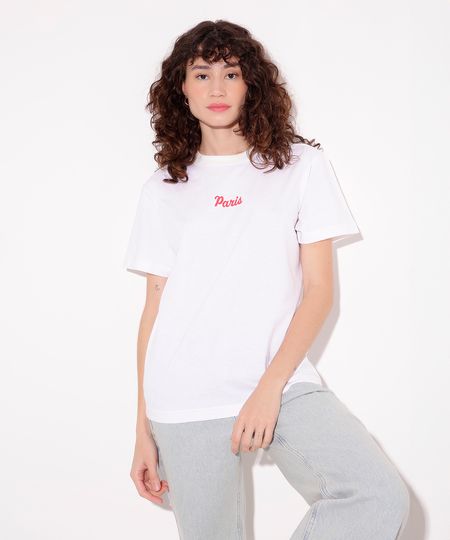 camiseta de algodão paris mindset off white PP