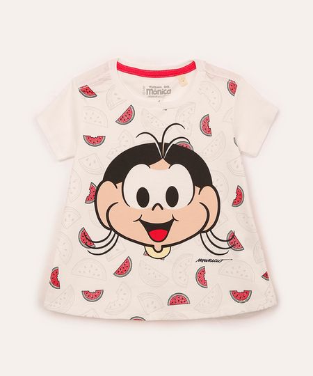 camiseta de algodão infantil magali off white 1