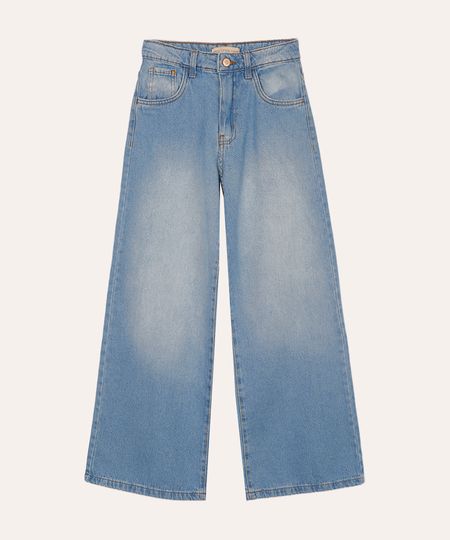 calça wide leg jeans juvenil azul 12 calça wide leg jeans juvenil azul 12