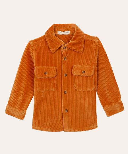 camisa de veludo cotelê infantil marrom 1