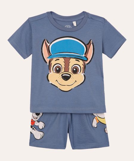 pijama de algodão infantil patrulha canina azul 3