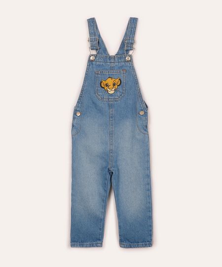 jardineira jeans simba infantil azul 1