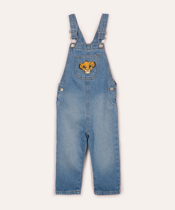 jardineira jeans simba infantil azul 5