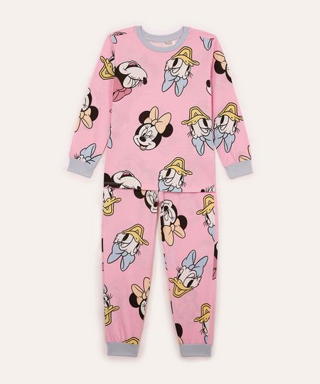 pijama de algodão infantil minnie rosa 4
