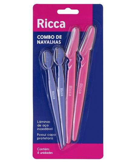 navalha para sobrancelha ricca 4 unidades UNICO navalha para sobrancelha ricca 4 unidades UNICO