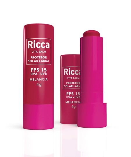 protetor solar labial ricca fps15 melancia blister rosa UNICO