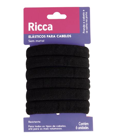 elástico de cabelo grosso 6 unidades ricca UNICO elástico de cabelo grosso 6 unidades ricca UNICO