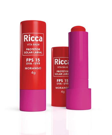 protetor solar labial ricca fps15 morango blister UNICO