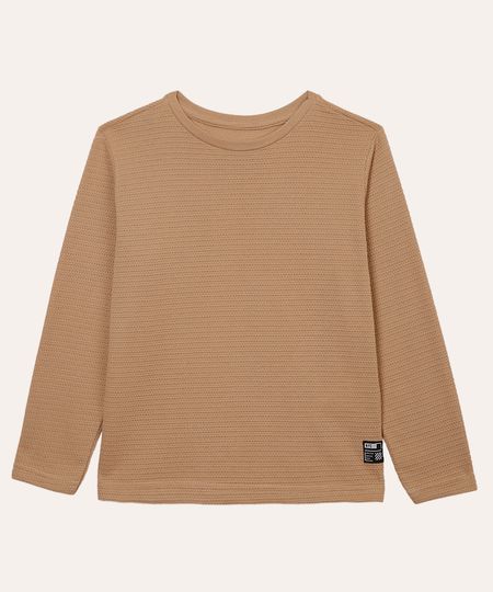 camiseta juvenil texturizada bege 14 camiseta juvenil texturizada bege 14