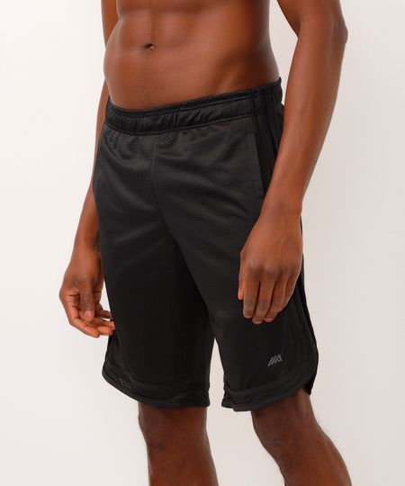 bermuda alongada com vivo esportiva ace preta P bermuda alongada com vivo esportiva ace preta P