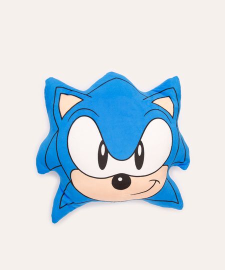 almofada pelúcia sonic azul UNICO