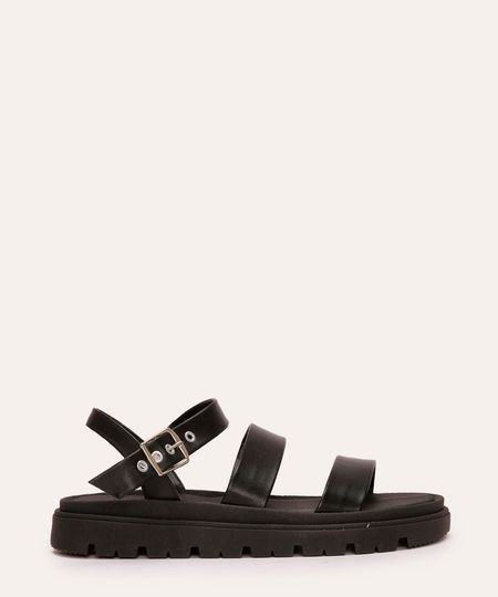 sandália flatform tiras moleca preta 36