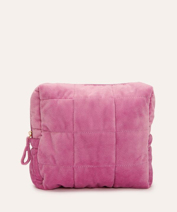 nécessaire tijolo de veludo matelassê rosa UNICO