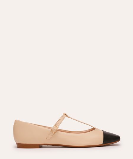 sapatilha mary jane bicolor oneself bege 34