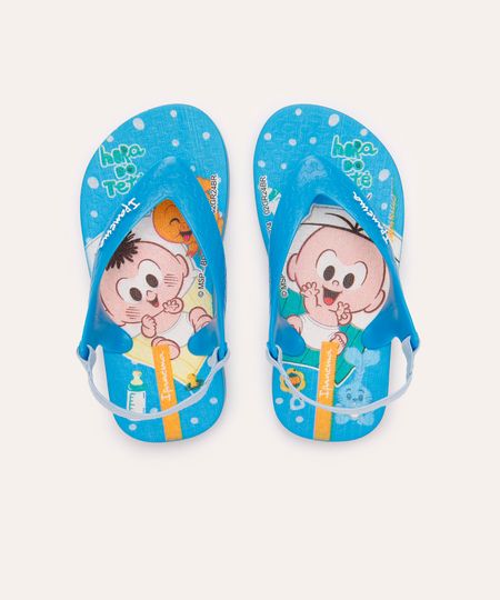 chinelo infantil cascão e cebolinha turma da mônica ipanema azul 20-21