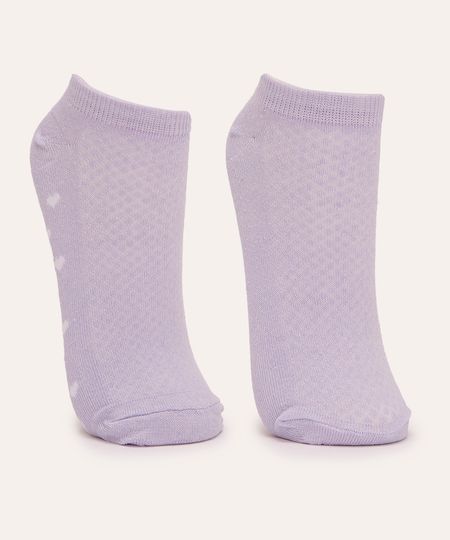 kit de 2 pares de meias cano baixo lilás 34-39
