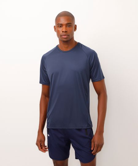 camiseta raglan esportiva ace azul marinho P