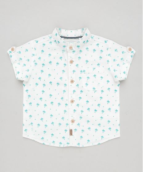 Camisa-Infantil-Estampada-de-Coqueiros-com-Bolso-em-Linho-Manga-Curta-Branca-9186901-Branco_1