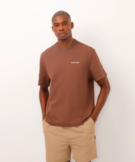 camiseta de moletinho youth dept marrom M