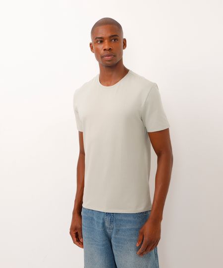 camiseta slim básica manga curta - verde PP
