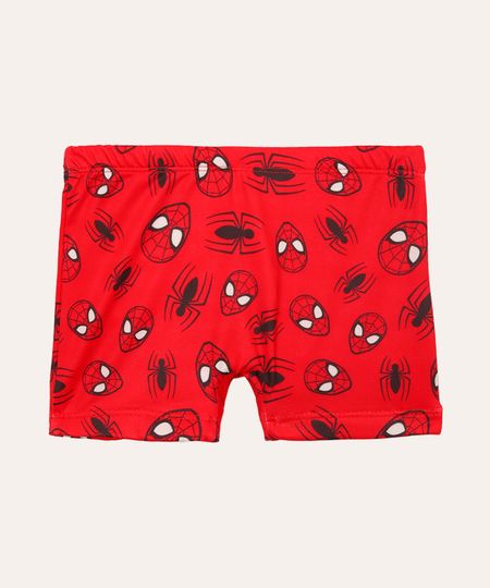 sunga boxer infantil homem aranha proteção uv vermelha 6