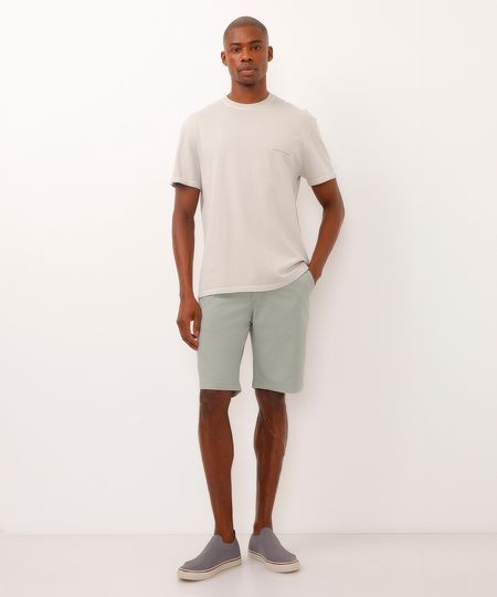 Bermuda Reta de Sarja - verde médio 38 Bermuda Reta de Sarja - verde médio 38