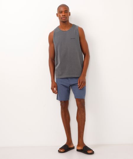 short alfaiataria com bolsos azul 38