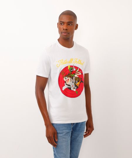 camiseta de algodão looney tunes off white PP camiseta de algodão looney tunes off white PP
