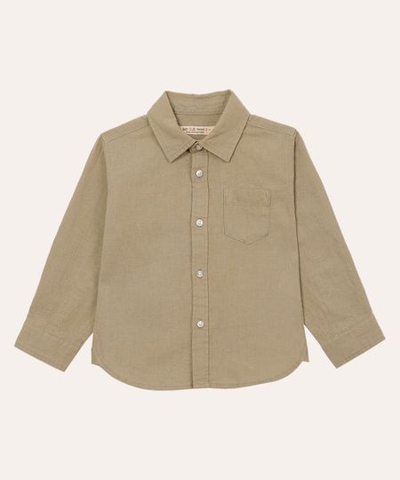 camisa com linho infantil verde 1