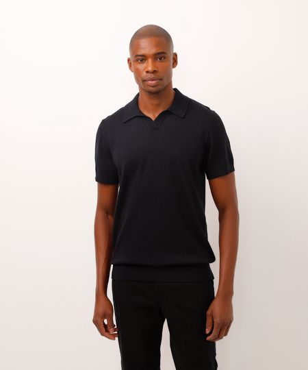 polo comfort de tricot azul marinho M